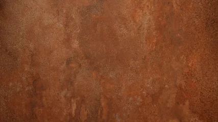 Fotobehang Grunge roestig oranje bruin metaal cortenstaal steen achtergrond textuur banner panorama © Corri Seizinger