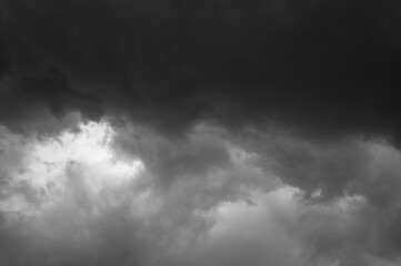 Black clouds herald the change of weather worse, rainy and stormy