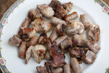 pork meat already cooked as snack