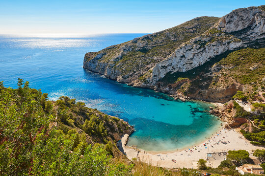 Spanish mediterranean scenic coastline. La Granadella beach. Alicante, Valencia