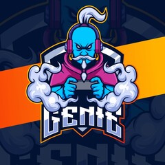 genie character mascot designs for logo gaming and esport
