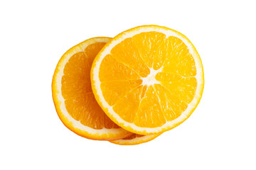 sliced orange slices on a white isolated background