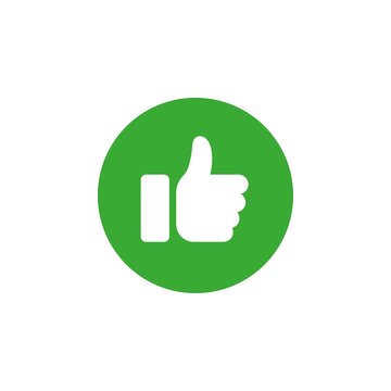 Green thumbs up icon with white background