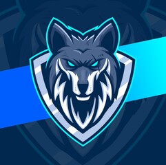 wolves mascot esport logo character design for wolf gaming and sport