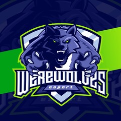 werewolves mascot esport logo character design for wolf gaming and sport