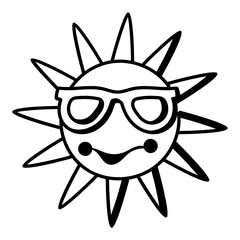 isolated, light, creative, vector, drawing, art, black, candid, cartoon, character, cheerful, climate, cute, daylight, design, eye, face, fire, fun, glasses, happy, heat, hot, icon, illusion, illustra