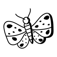 Beautiful butterfly Concept, painted lady Vector Icon Design, Summer Spring activities Symbol, Hot Weather Doodle art Hand Drawn Sign, Warmest Season Elements Stock illustration