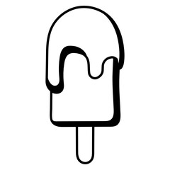 Ice cream bar Concept, frozen dessert on a stick or a candy bar Vector Icon Design, Summer Spring activities Symbol, Hot Weather Doodle art Hand Drawn Sign, Warmest Season Elements Stock illustration