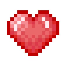 Fototapeta premium Pixel art background. Heart pixel art. Vector illustration. Valentine's Day.