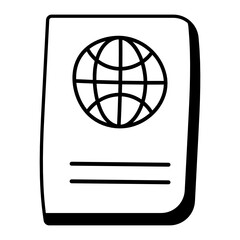 Passport book Concept, travel and tourism papers Vector Icon Design, Summer Spring activities Symbol, Hot Weather Doodle art Hand Drawn Sign, Warmest Season Elements Stock illustration