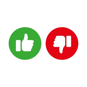 Green thumbs up and red thumbs down icons