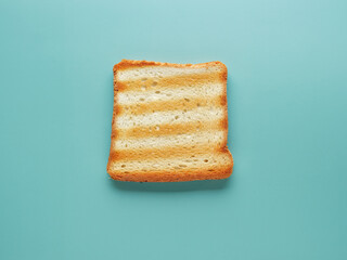 Fried toast on blue background