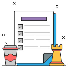 Developing Strategic and Action Plans Concept, Execution to-do list technique Vector Icon Design, Business Strategy Symbol, Marketing plan Sign, administration and operational management Stock