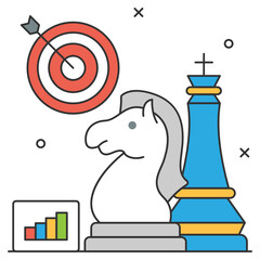 Competitive dynamics Concept, predicting a competitors strategies  Vector Icon Design, Business Strategy Symbol, Marketing plan Sign, administration and operational management Stock illustration