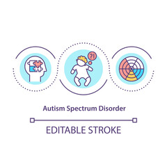 Fototapeta na wymiar Autism spectrum disorder concept icon. Problems in social interections. Bad communication. Health problem abstract idea thin line illustration. Vector isolated outline color drawing. Editable stroke