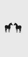 Fototapeta na wymiar Two horse silhouette