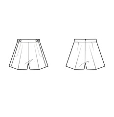 Technical sketch shorts with pocket