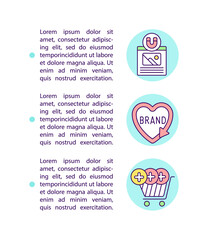 Consideration leads to purchase concept line icons with text. PPT page vector template with copy space. Brochure, magazine, newsletter design element. Advertisement linear illustrations on white