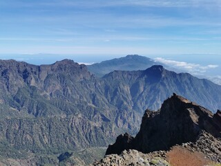 View from the mountain "Roque de los Muchachos" on the island of La Palma (Canary Islands)