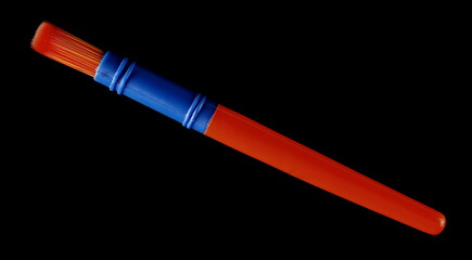 Paintbrush isolated on black background with clipping path