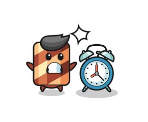 Mascot Illustration of wafer roll as a courier