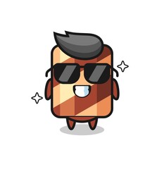 Mascot Illustration of wafer roll as a hacker
