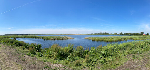 Panorama from a lake and nature scenery