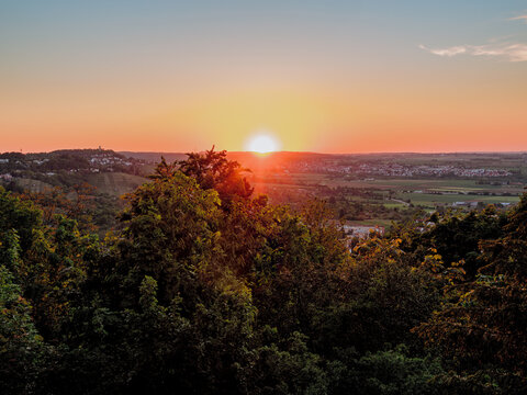 Sonnenuntergang &uuml;ber Gerlingen, Ludwigsburg, Baden-W&uuml;rttemberg