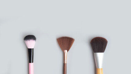 Set of makeup brushes for background                               