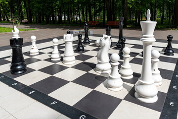 Giant chess board with pieces