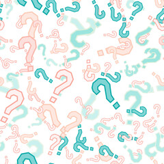 Quiz seamless pattern. Question marks, doubt, faq