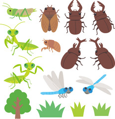 夏の虫のイラストセット © shibu