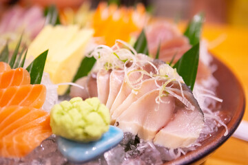 Sashimi, raw fish in traditional Japanese