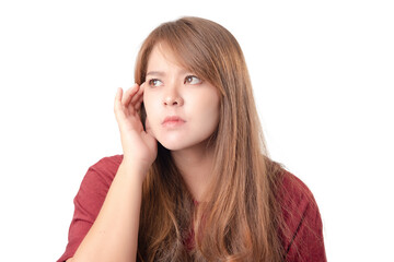 Fototapeta premium Asian woman showing dissatisfaction.