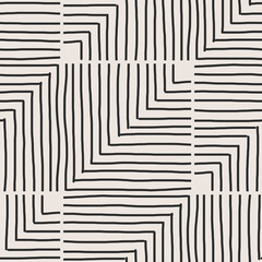 Trendy minimalist seamless pattern with abstract creative hand drawn composition
