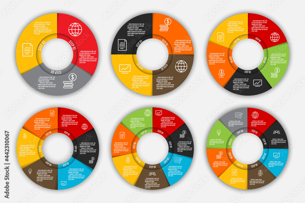 Aufkleber vector set template infographic circle shape for presentation.
