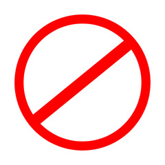 Prohibition red sign vector icon. Vector graphics