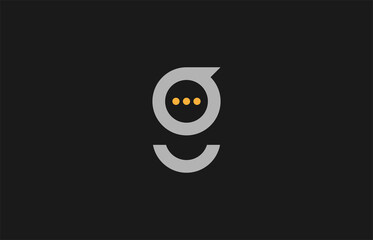 alphabet small letter g with chat icon logo design inside