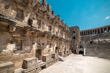 Fototapeta premium Roman amphitheater of Aspendos, Belkiz - Antalya, Turkey.