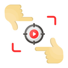 Frame hand gesture Concept, filmmaking   or production Vector Color Icon Design, Video blogger Symbol, photographer or videography equipment Sign, Filmography and Cinematography Stock illustration