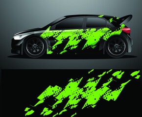 Rally car decal graphic wrap vector, abstract background