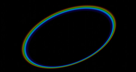 Rainbow picture. Rainbow 3d rendering. Circle rainbow. Rainbow ring. Black background.