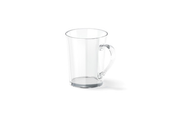 Blank glass bell-shaped 11oz mug mockup stand, side view
