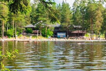 Midsummer 2021. People in Finland celebrate the Midsummer by going to the beaches or lakes with their friends and families.