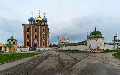 Classical architecture of Ryazan, a city in Russia. 