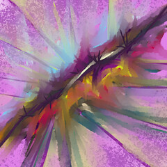 Pink abstraction line. fault in time. 3d rendering