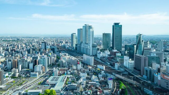  都市景観　タイムラプス　ズームアウト