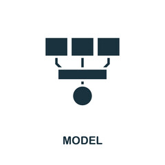 Model icon. Simple creative element. Filled monochrome Model icon for templates, infographics and banners