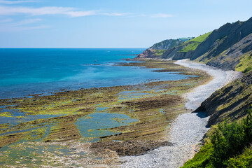 The flysch between Zumaia and Deba by the Cantabrian Sea, Basque Country, Euskadi