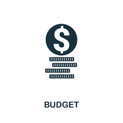 Budget icon. Simple creative element. Filled monochrome Budget icon for templates, infographics and banners